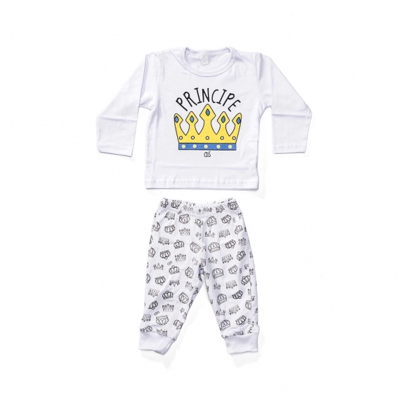 Família Real - Pijama Bebê Masculino Longo