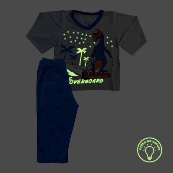 Hoverboard - Pijama Masculino Longo que Brilha no Escuro