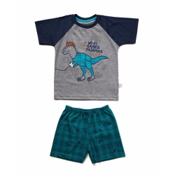 Dino Game - Pijama Masculino Curto que Brilha no Escuro